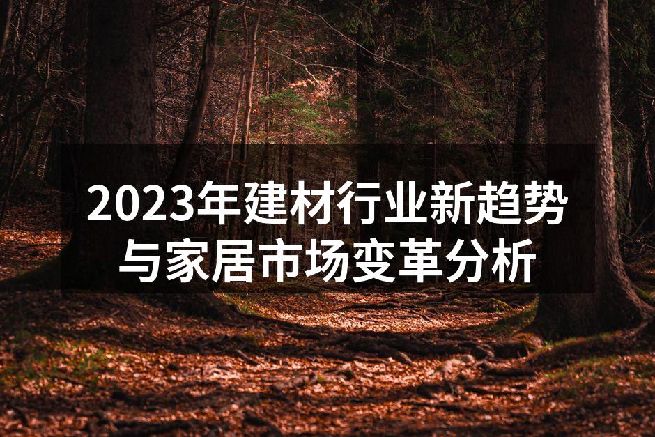 2023年建材行业新趋势与家居市场变革分析